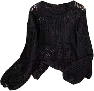 Hollow Out Cover Up Women's Loose Sweater Casual Long Sleeve