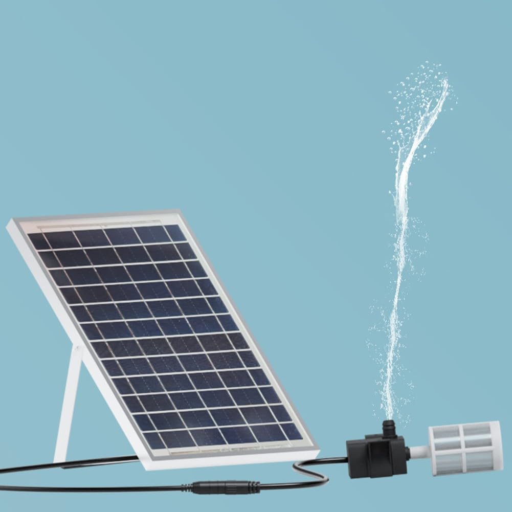 Pannello solare da esterno per pompa dell'acqua Kit 9V 10W Fish Pond Aquarium Fontana Circolazione Filtrazione con 2m Tubo