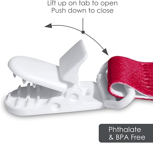 Miniatura 3 de BabyFanatic - Pinzas para chupete unisex con licencia oficial, paquete de 2  NCAA Ohio State Buckeyes  Ropa para bebés con licencia oficial