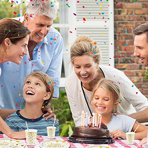 Assiettes or blanche et serviettes gobelets pour vaisselle jetable anniversaire - 5