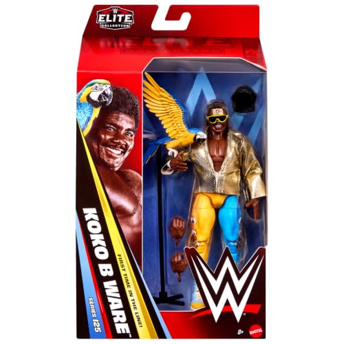 Mattel WWE Elite Action Figure & Accessories Series #125 Set 6-inch Collectible Koko B. Ware with 25 Articulation Points & Swappable Hands