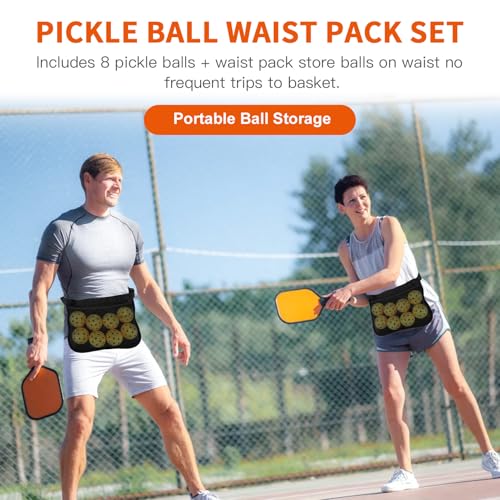 doorslay 8er Pack Pickleball Bälle Indoor Outdoor Pickelball Bälle PE hohe Sprungkraft Pickleball Ball mit Netztasche, 40 Löchern Pickle Ball für Sport, Outdoor-Spielen, Elastizität (5,5cm)