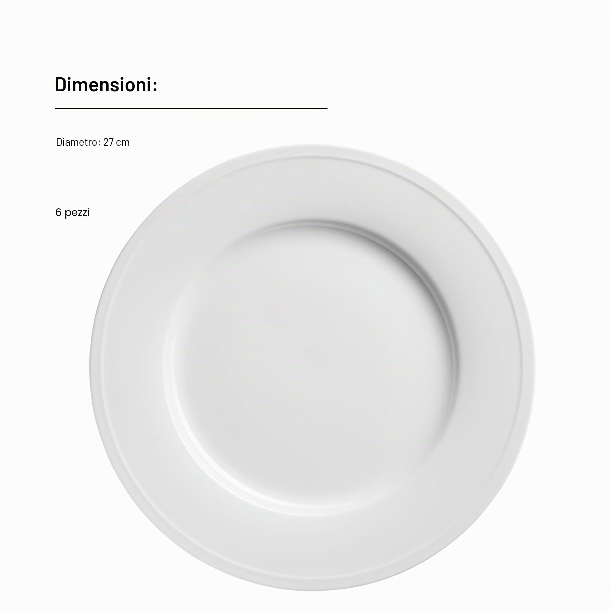 MÄSER Serie Arlona, set di piatti per 6 persone, in porcellana di alta qualità, set di piatti da 18 pezzi, senza tempo, elegante, porcellana, bianco