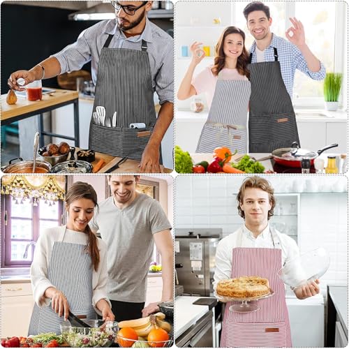 Senshuomy Unisex Apron with Pocket, Adjustable, Striped Pattern, Black, 1pcs - Cosy Home Interiors Senshuomy Unisex Apron with Pocket, Adjustable, Striped Pattern, Black, 1pcs - Image 7