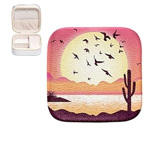Rei&szlig;verschluss-Schmuckk&auml;stchen, V&ouml;gel im Sonnenuntergang, 10cm | Geschenk-Deko