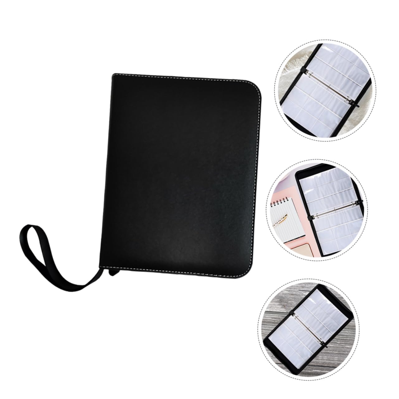 Álbum de Tarjetas Negro 40 Hojas y 9 Compartimentos, Pp Pu