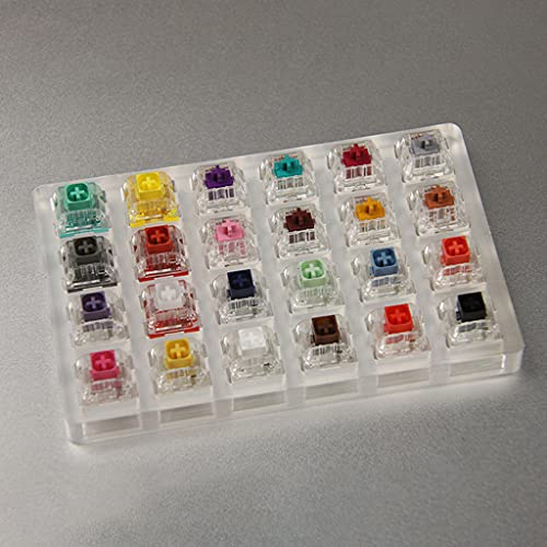 MX Tester Sampler 24 Touches pour Clavier Mécanique avec Base Acrylique Transparente