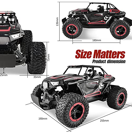 image for BEZGAR 18 Red Toy Grade 1:14 Scale Remote Control Car, 2WD High Speed 