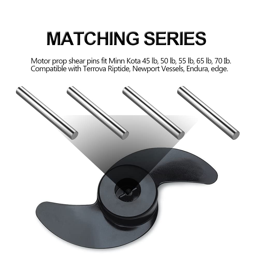 Genuine Minn Kota 2092600 Stainless Steel Prop Pins 4-Pack, Fits MKP-2, 3, 6, 7, 25, 37