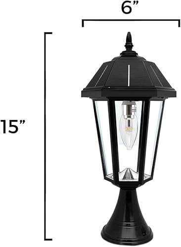 Miniatura 8 de GAMA SONIC Lámpara solar Topaz, soportes de ajuste de 3 pulgadas para poste de pared o muelle, negro (GS-149BFPW)