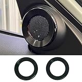 Decorations Circle Trim Speaker Aluminum Car Door Audio Speaker Rings Black For Honda 10th Gen Civic 2016 2017 2018 2019 2020