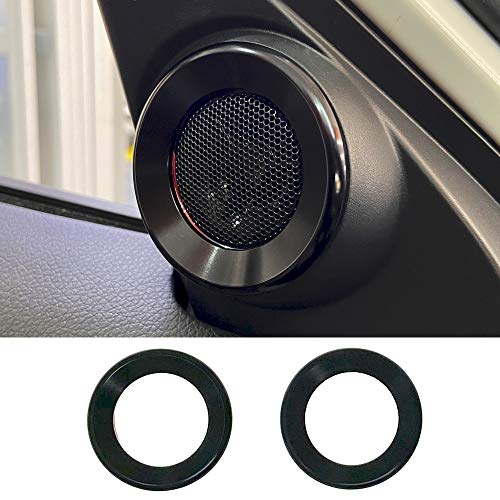 Decorations Circle Trim Speaker Aluminum Car Door Audio Speaker Rings Black For Honda 10th Gen Civic 2016 2017 2018 2019 2020