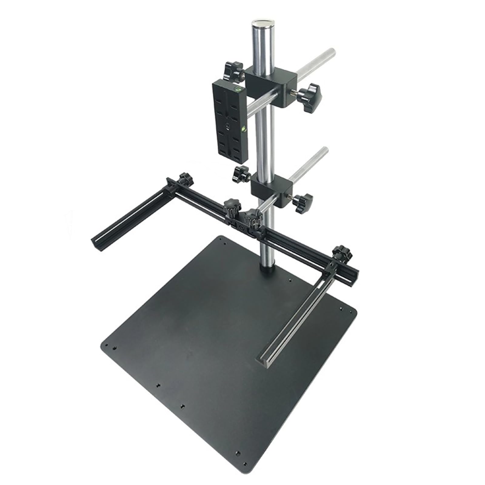 Supporto per esperimenti di visione per fotocamere industriali, rack pieghevole per sorgenti luminose, con indicatore di livellamento, piastra di base da 30,5 cm, supporto per test di illuminazione