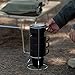Camping Coffee Cups with Handle, Set of 4 Stainless Steel Stackable Coffee Cups with Rack Double Wall Insulated Tea Cups for Outdoor (black)