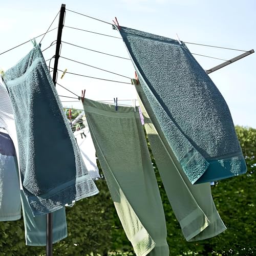 Vonia Wäscheständer mit Bodenanker, 45 m Trockenlänge (schwarz)