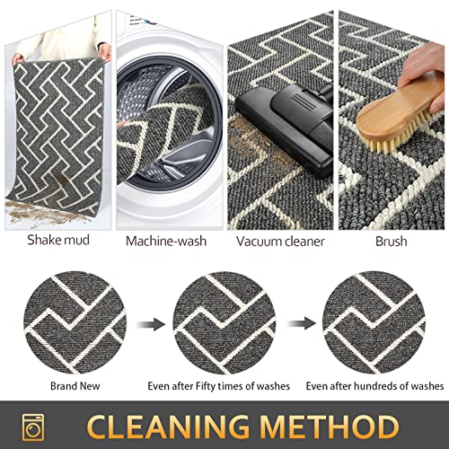 Indoor Doormat,Front Back Door Mat Rubber Backing Non Slip Door Mats,20"X31.5" Low-Profile Absorbent Resist Dirt Entryway Doormat Inside Floor Mats For Entrance Machine Washable(Grey) #TOP5