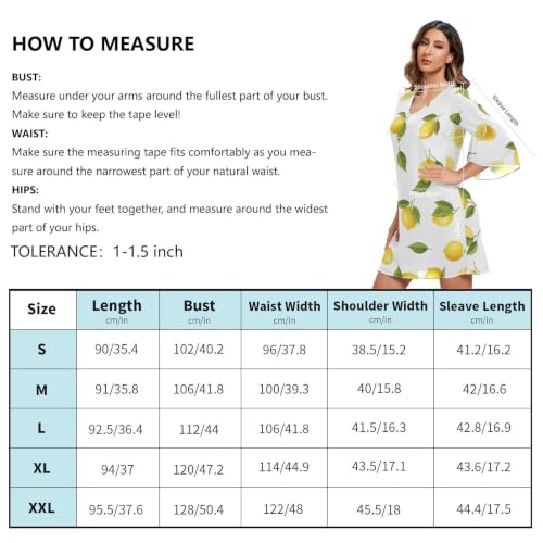 Robe de plage imprimé citrons et feuilles vertes au style chic - 5