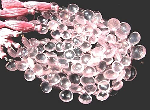 Quartz rose briolette cœur perle naturelle 9-13mm fil fabrication bijoux