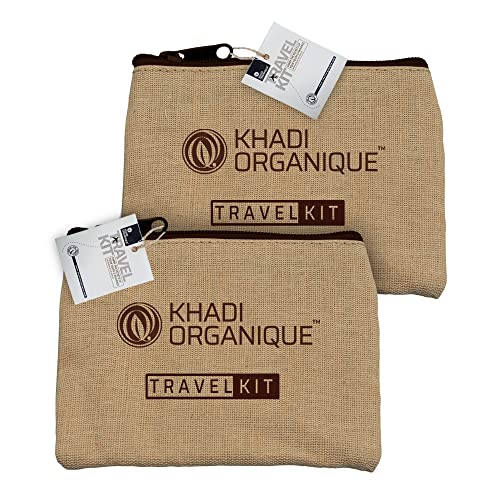 Image of khadi Organique Grooming Travel Kit Men & Women (2 Soap X 75gm each, 1 Shampoo 30ml,1 Conditioner 30ml, 1 Moisturiser 30ml, 1 Face Wash 30ml) 6 pcs in Set (Travel Kit (Pack of 2))