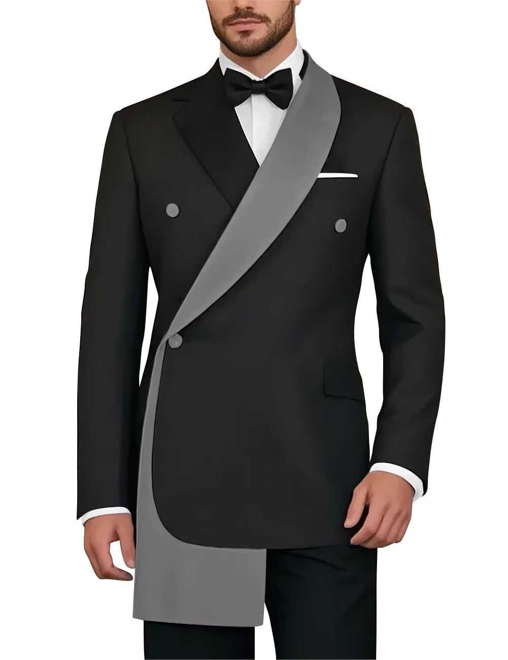 SHUZHXLZANGY Mens Tuxedo Suit Set 2 Piece Wedding Tuxedo for Men Prom Dinner Party