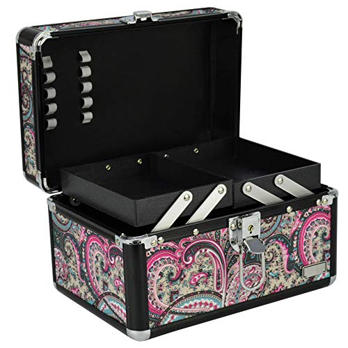 Maleta Para Maquiagem e Joias Frasqueira Mandala Indiana Preto CBRN12596