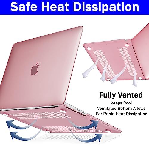 Image of Case Compatible with MacBook Air 13 inch, 2020 2019 2018 A2337 M1 A2179 A1932Plastic Hard Shell Cover Case, Pink
