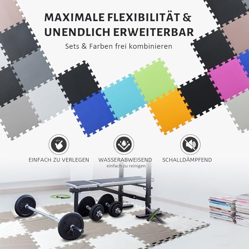 INTOMENG Puzzlematte für Baby & Kinder - Eva Schaumstoff Bodenschutzmatte, Abwaschbar, Weich und Umweltfreundlich - Spielteppich für Kinderzimmer, Outdoor, Krabbelmatte, 30x30 cm