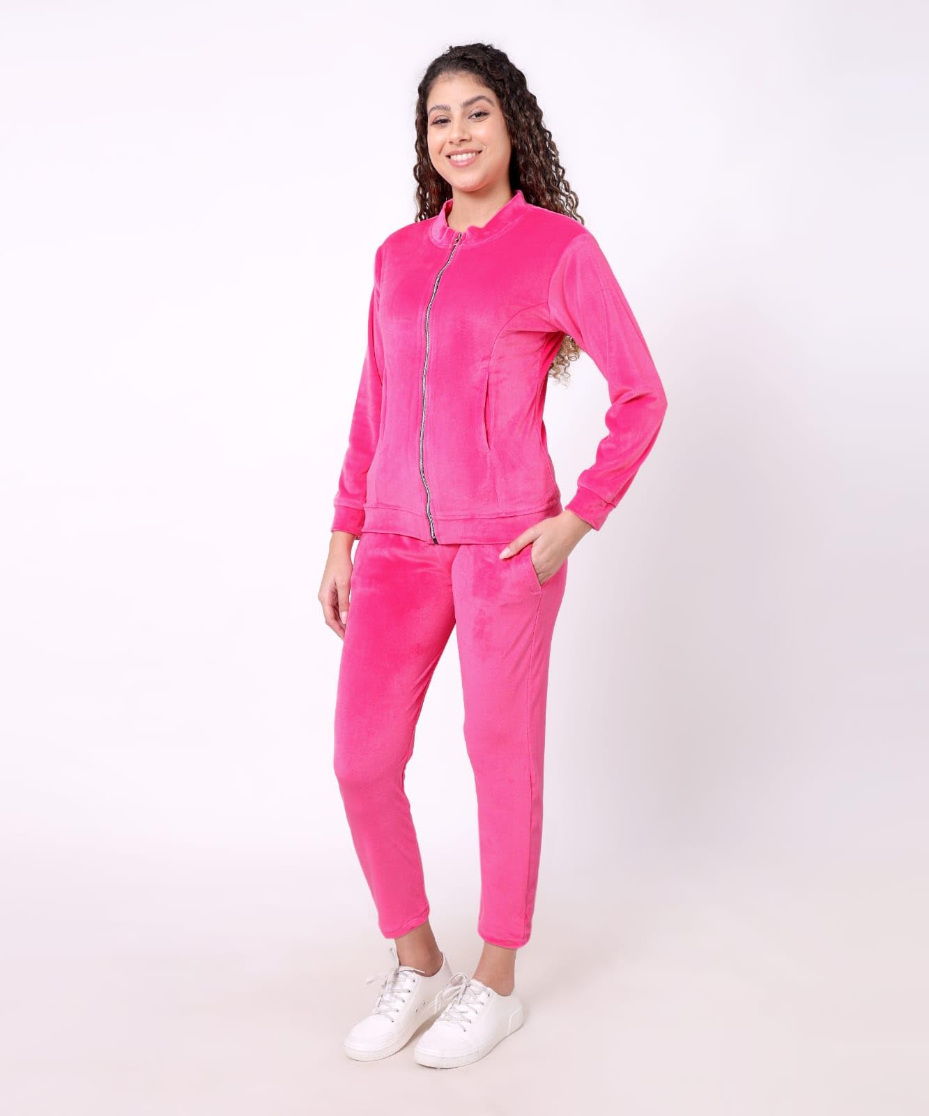 FELLAMO-Girls/Women Relax Fit & Stretchable Full Sleeves Night Suit/Tracksuit-113 Pink 14-15Y 2