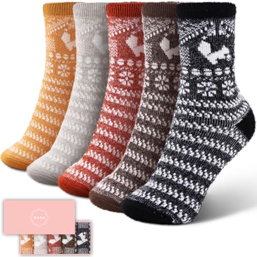 SISOSOCK 5 Pairs Fuzzy Soft Cozy Fluffy Socks for Women, Casual Thick Plush Comfy Sleep Socks - Warm Winter Gifts for Women