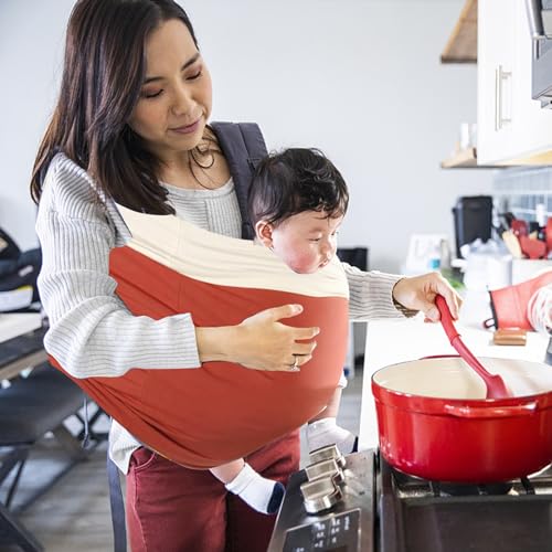 Funmo Tragetuch für Neugeborene, elastisch, für Kinder, ergonomisch, reine Baumwolle, Neugeborene, Geschenke für Babys und Kinder bis 16 kg
