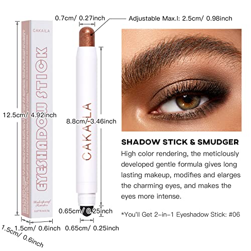 Lokfar Cream Eye-Shadow Stick, Waterproof Cream Eyeshadow Pen Rotatable Creamy Eye Shadow Pencil Crayon, Matte And Shimmer Eyeshadow Makeup Stick With Sponge Smudger (06# Dark Brown Shimmer) #TOP1