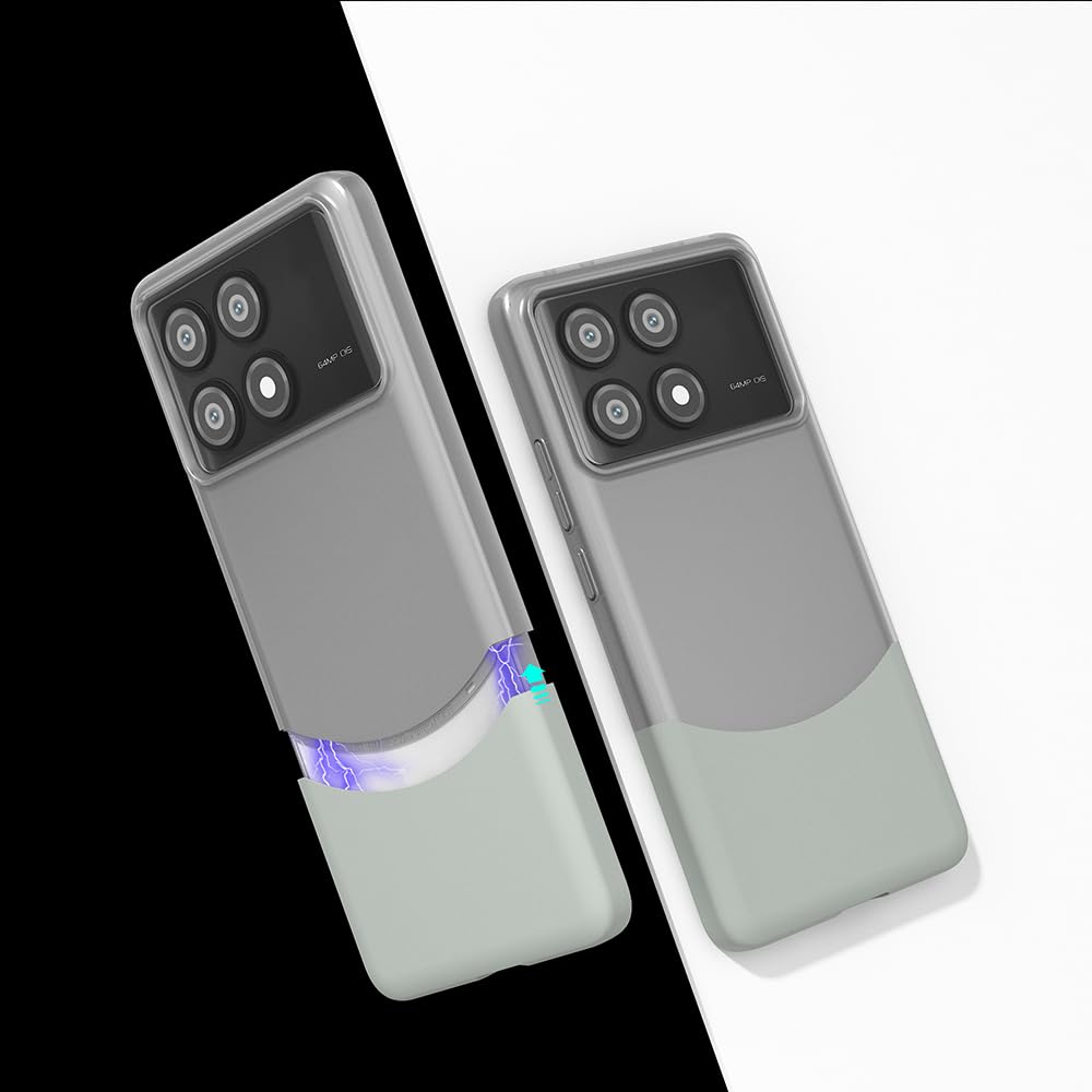 Zore Poco ile uyumlu X6 Pro Kılıf Mıknatıslı Zore Duble Kapak Gri