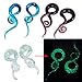 YOFANST Ear Stretching Glass Spiral Tapers Gauges 9/16, 6pcs Blue, Glow in the Dark, Purple