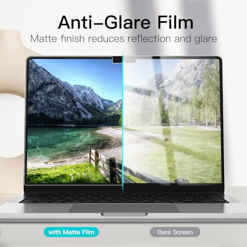 Image of JETech Screen Protector Guard for MacBook Pro 14-Inch (M1-M5, 2021-2026), Anti-Glare PET Matte Film, Anti-Fingerprint, 2-Pack