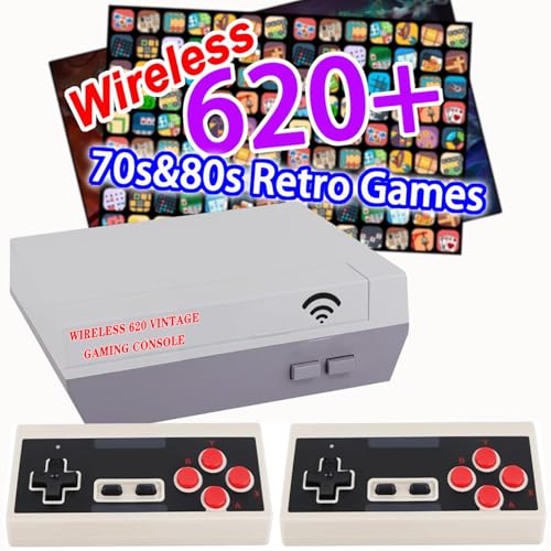 2026 New Retro Game Console Pro, Wireless Classic Mini TV Gaming Console, Built-in 620 Video Games...