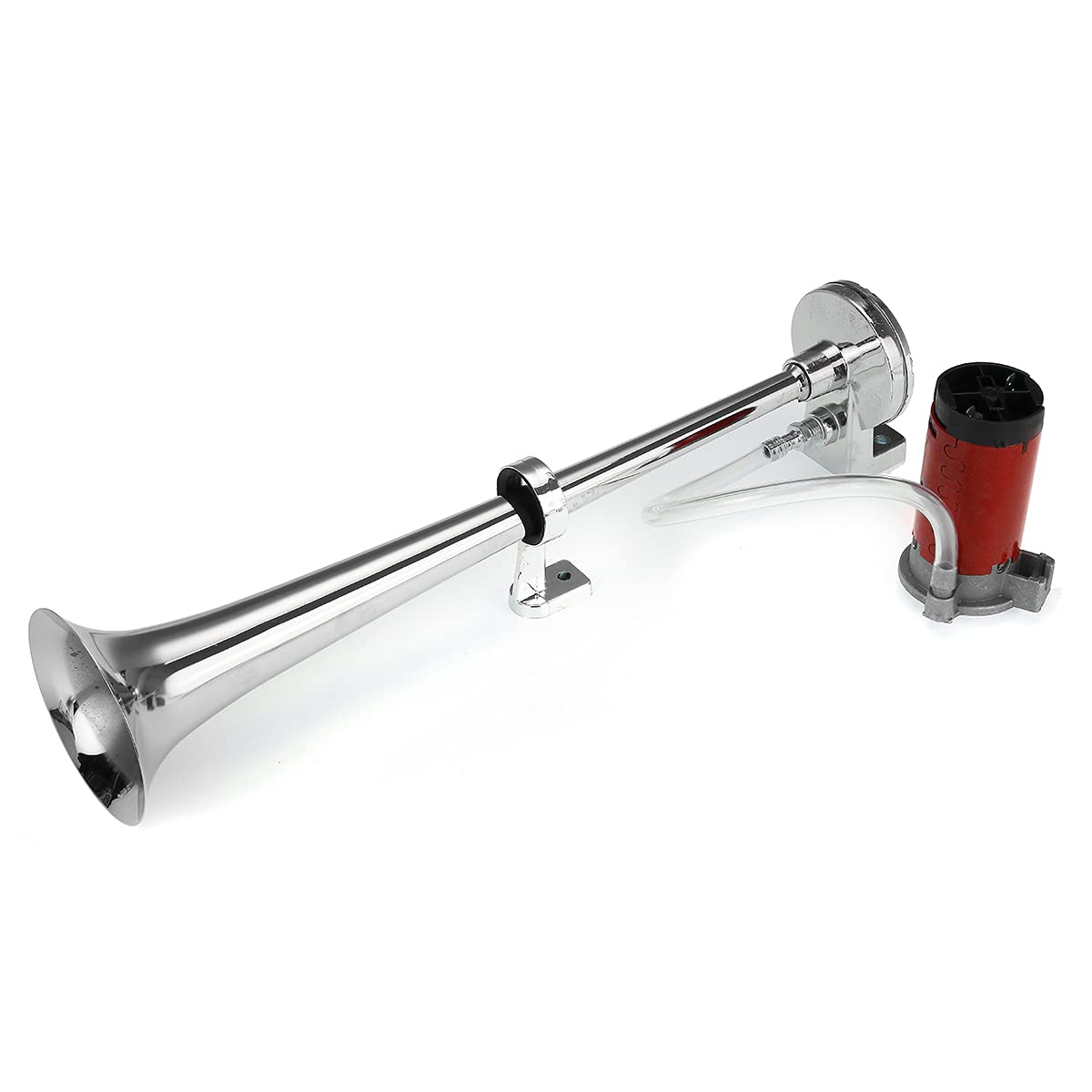 YONGYAO Coche Bocina 150DB Bocina de Aire 450 mm Bocina de Altavoz Cromo Zinc Negro Individual-Rojo