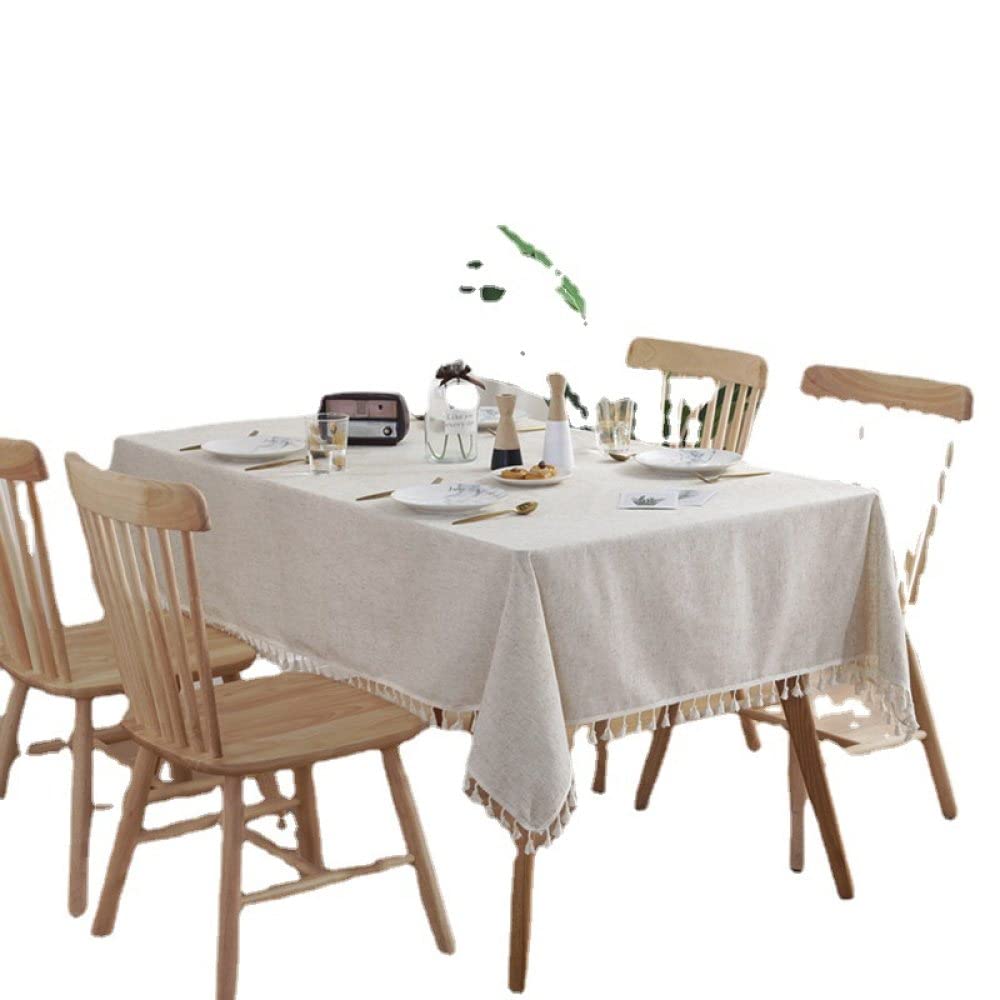 Nappe rectangulaire coton lin lavable 150x360 de grande taille pour table de repas