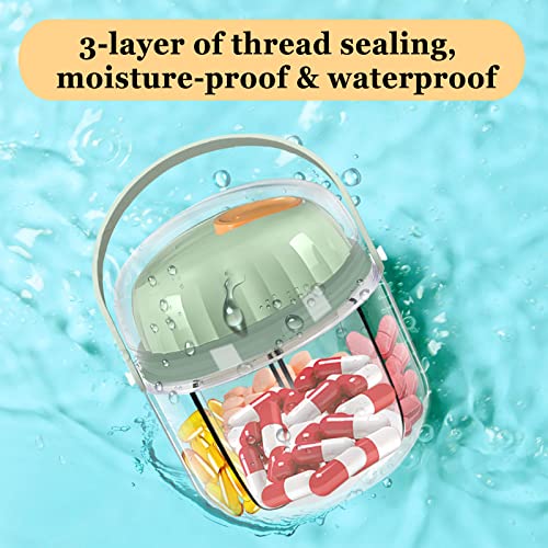 Portable Pill Box, Glodeals Weekly Pill Organizer 7-Day Travel Medicine Organizer Bpa Free Moisture Proof Portable Medicine Container For Vitamins,Fish Oils, Supplements (Green) #TOP4
