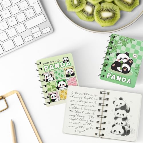 Carnet panda A7 lot de 4 petit bloc-notes spirale