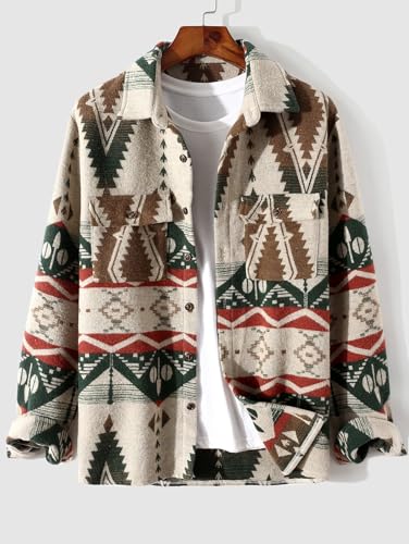 Image of ZAFUL Mens Plaid Shirt,Long Sleeves,Classic Flannel Shirt Button Down Shirt | Mens Fall Clothes Lightweight Long Sleeve Button Down Flap Pocket Jacket Tops for Fall&Winter 2026