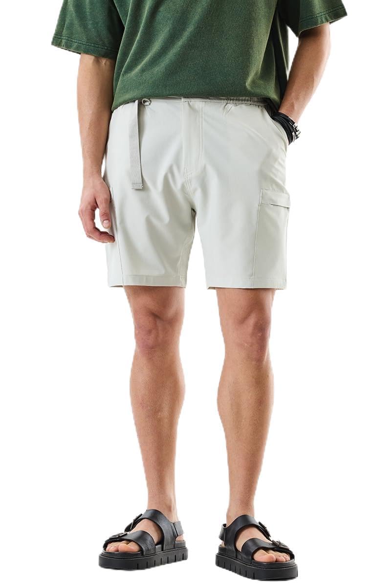 snitch Men Casual Shorts | Ribbed Design with Regular Fit & Zip Closure | Durable Polyester Blend for Everyday Wear & Athletic Activities-picture-22