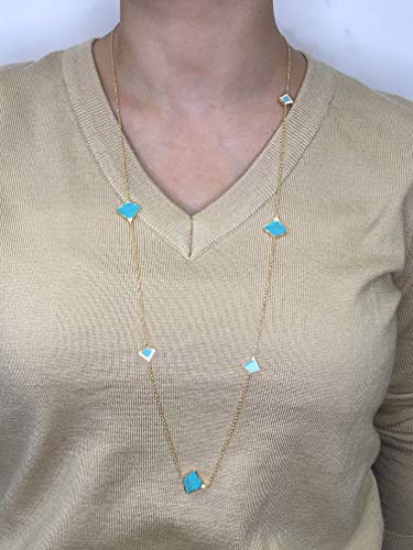 Lavari Jewelers Mother of Pearl Necklace in 925 Sterling Silver with Yellow Gold Plating Adjustable Lobster Claw2