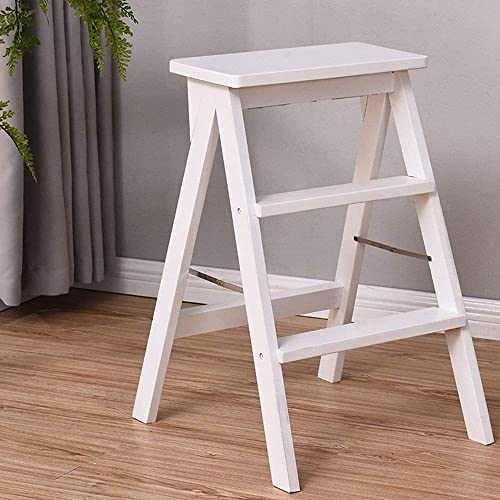 Taburete de cocina de madera OKUOKA escalera plegable portátil sala de estar 2