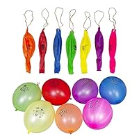 Weddecor Large Punch Balloons Assorted Color with Elastic Bands Latex Material for Kids Birthday Parties, Baby Functions, Wedding Decoration, 12 inch, 5pcs