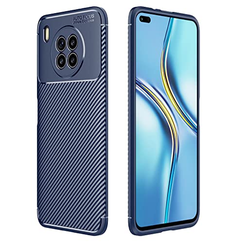 ZDXX-PC Compatible with Huawei Nova 8i Case, [Carbon Fiber Lightweight] [Anti-Slip] [Anti-Scratch] Flexible Protective Cover for Huawei Nova 8i, Navy