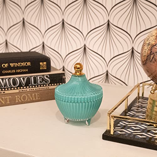 Briganti Venetian Candle Collection, Scented Candles In Turquoise Glass Jar (25 Scent, 9 Color Assortment) Made With Natural Soy Wax, Premium Fragrance Oils, Cotton Wicks - Dozen Roses #TOP3