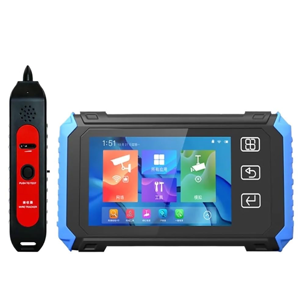 Tester CCTV, Tester kamery IP Tester CCTV 5,5-calowy Tester ekranu dotykowego IPS HD Full View Kamera analogowa 8MP POE CVI TVI AHD Tester monitora(TI-X550-ACHNT)