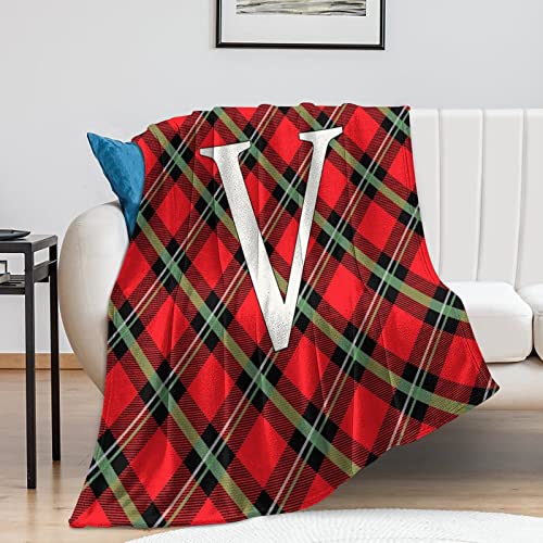 Couverture en flanelle chaude plaid lit canapé lettre V 178x203cm - 8
