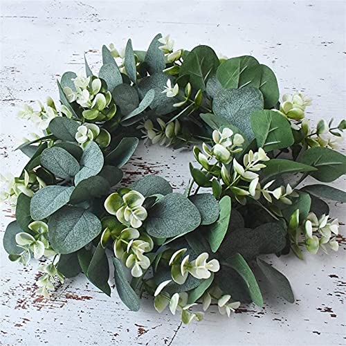 Couronne de Noël en eucalyptus artificiel pour décoration murale et de fenêtre 30 40 cm