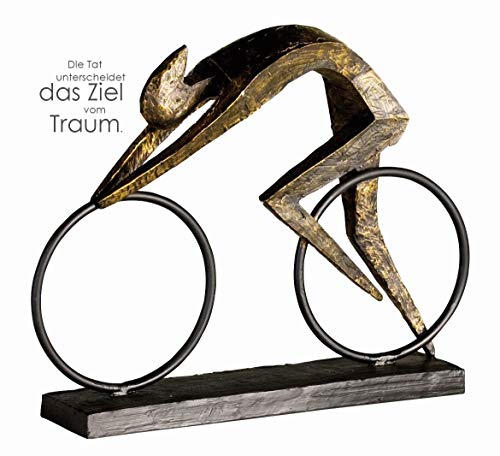 Casablanca - Skulptur Racer - aus Poly bronzefarben auf Basis H 28,5 cm